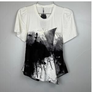 Abstract Black and White Women's Blouse. Very unique!
